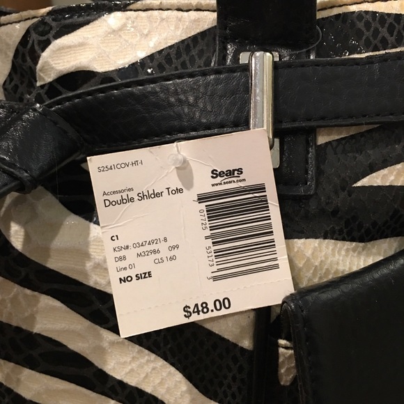 🆕 NWT! Covington Double Shoulder Tote Bag Zebra - Picture 3 of 5